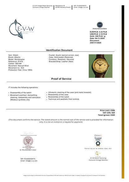 Atlantic Worldmaster | Cal. 969-4M | Années 1960 | Révisée 