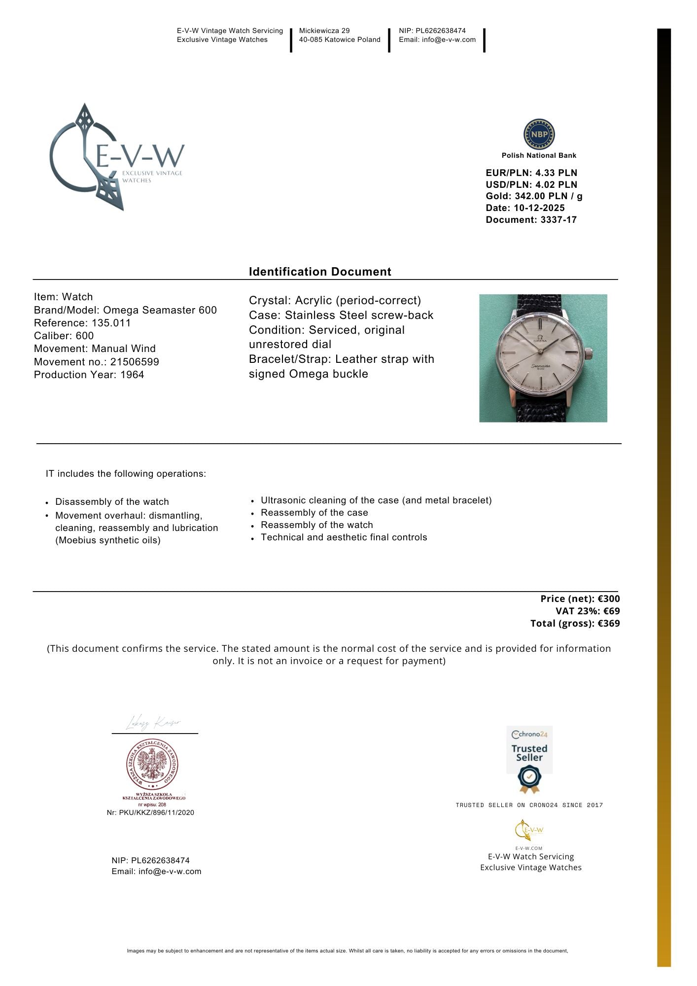 Montre Omega Seamaster 600 Vintage 1964 | Réf. 135.011 | Révisée 