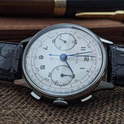 86 years old WWII DOXA Jumbo Chronograph 38mm - 1940s Vintage / cal. Valoux 22 / Serviced