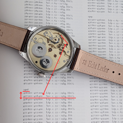 IWC Schaffhausen de 117 ans | Transformation de montre de poche en montre-bracelet | Cal. 53 SAv (48,3 cm H 16,5 cm) | Modèle ancien de 1908 | Révisée