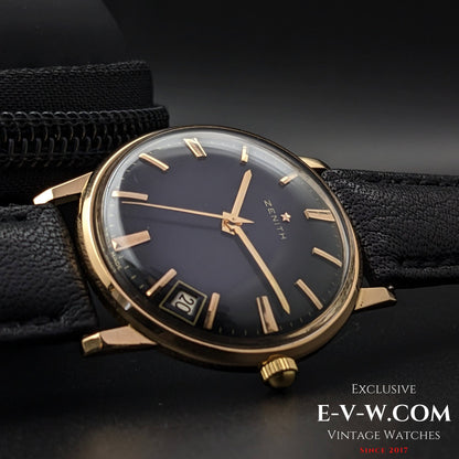 Zenith Or 18 carats / Cadran noir / Cal. 2532 SC / Vintage 1964