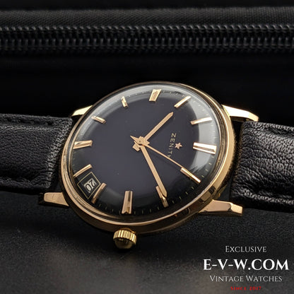 Zenith Or 18 carats / Cadran noir / Cal. 2532 SC / Vintage 1964