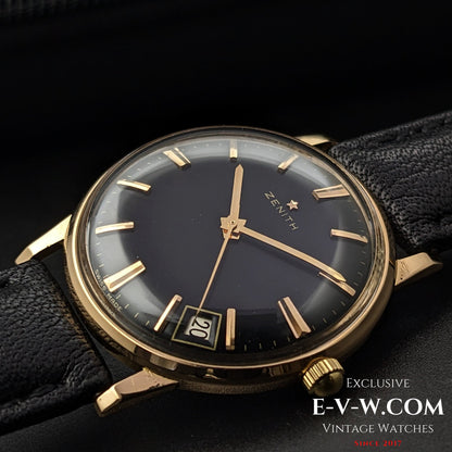 Zenith Or 18 carats / Cadran noir / Cal. 2532 SC / Vintage 1964