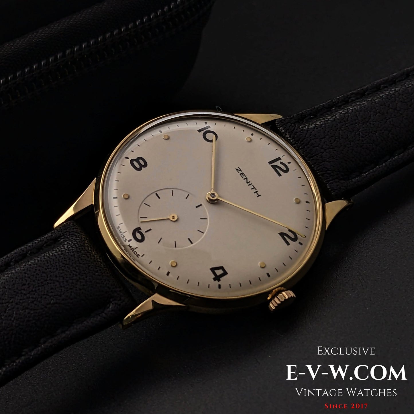 Montre Zenith vintage 1949 en or 18 carats / Jumbo 37 mm / Cal. 126