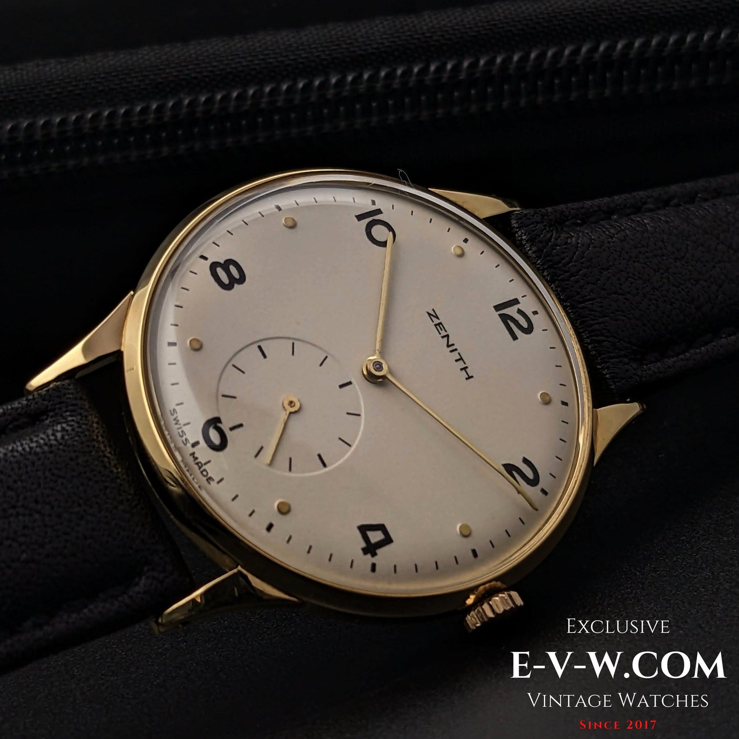 Montre Zenith vintage 1949 en or 18 carats / Jumbo 37 mm / Cal. 126