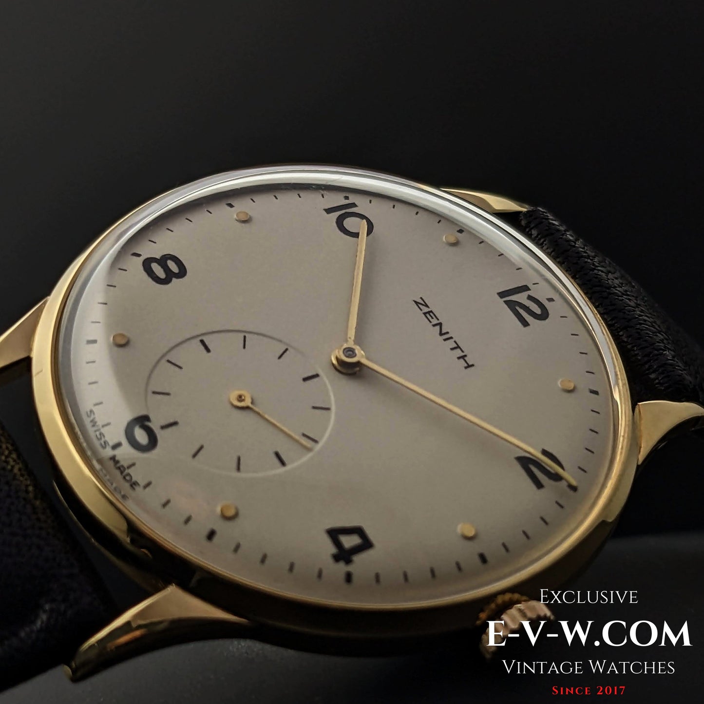 Montre Zenith vintage 1949 en or 18 carats / Jumbo 37 mm / Cal. 126