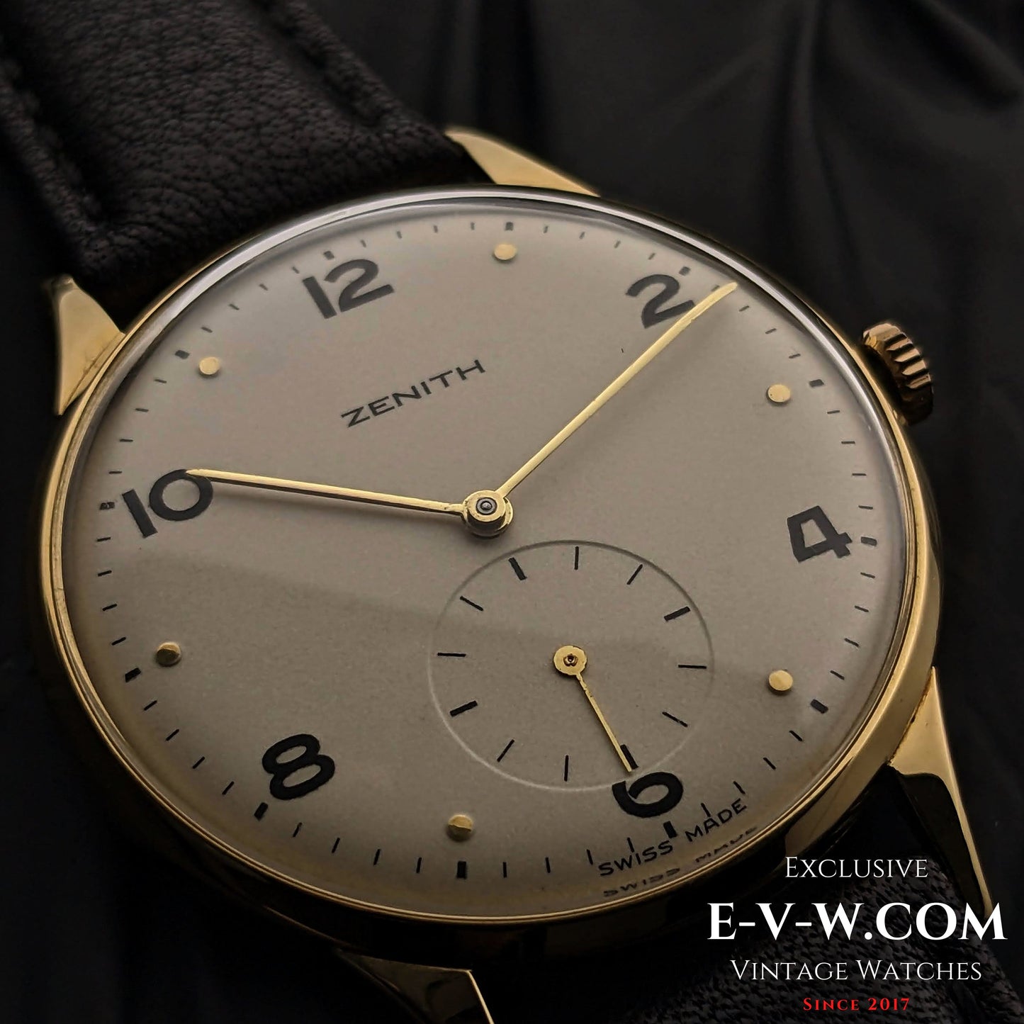 Montre Zenith vintage 1949 en or 18 carats / Jumbo 37 mm / Cal. 126