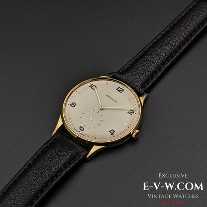Montre Zenith vintage 1949 en or 18 carats / Jumbo 37 mm / Cal. 126