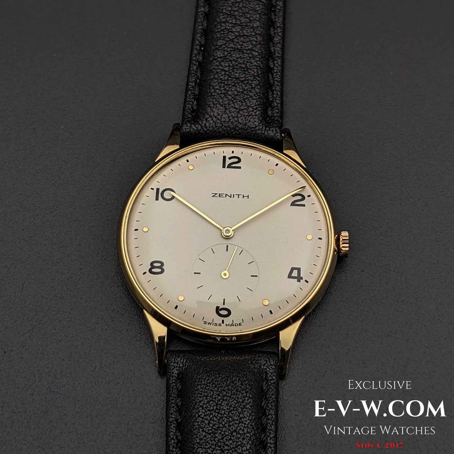 Montre Zenith vintage 1949 en or 18 carats / Jumbo 37 mm / Cal. 126