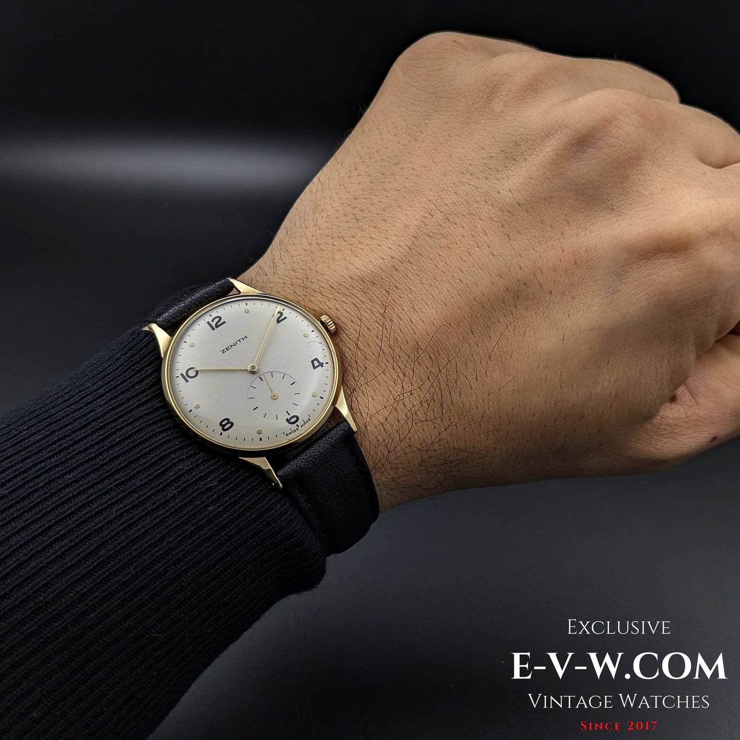 Montre Zenith vintage 1949 en or 18 carats / Jumbo 37 mm / Cal. 126