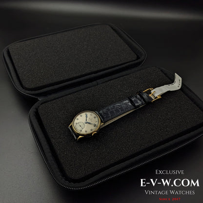 Montre Zenith Officer rare en or 18 carats / Cal. 124 / Vintage 1938