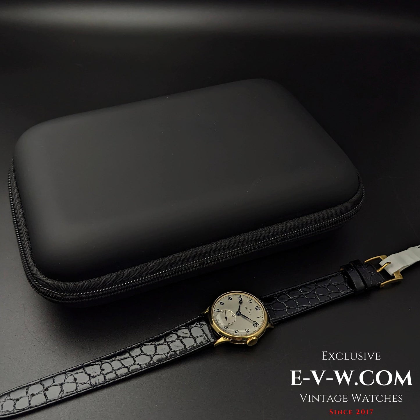 Montre Zenith Officer rare en or 18 carats / Cal. 124 / Vintage 1938