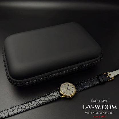 Montre Zenith Officer rare en or 18 carats / Cal. 124 / Vintage 1938