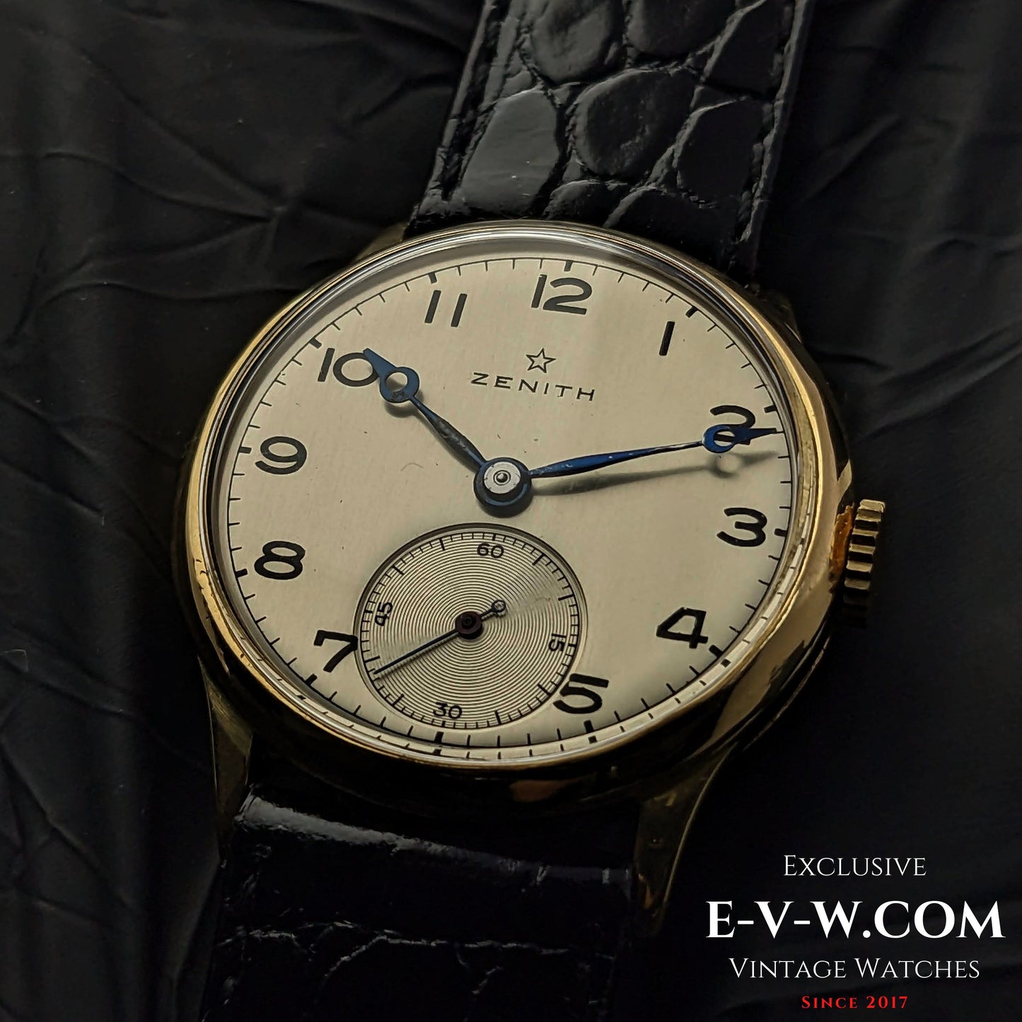 Montre Zenith Officer rare en or 18 carats / Cal. 124 / Vintage 1938