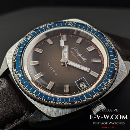 Rare montre GUB Glashütte SPEZIMATIC HEURE MONDIALE / 26 RUBIS Automatique cal. 75 / Vintage années 1960