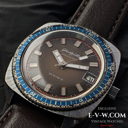 Rare montre GUB Glashütte SPEZIMATIC HEURE MONDIALE / 26 RUBIS Automatique cal. 75 / Vintage années 1960