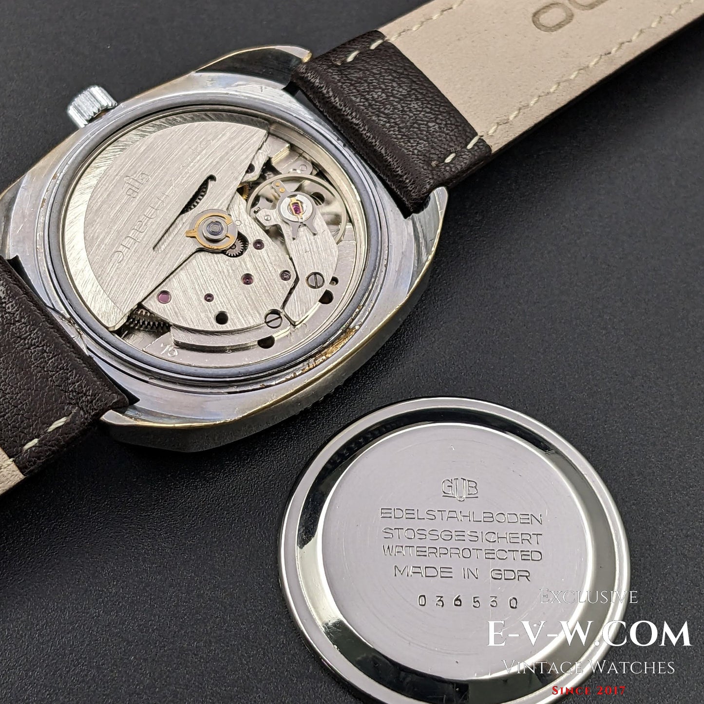 Rare montre GUB Glashütte SPEZIMATIC HEURE MONDIALE / 26 RUBIS Automatique cal. 75 / Vintage années 1960