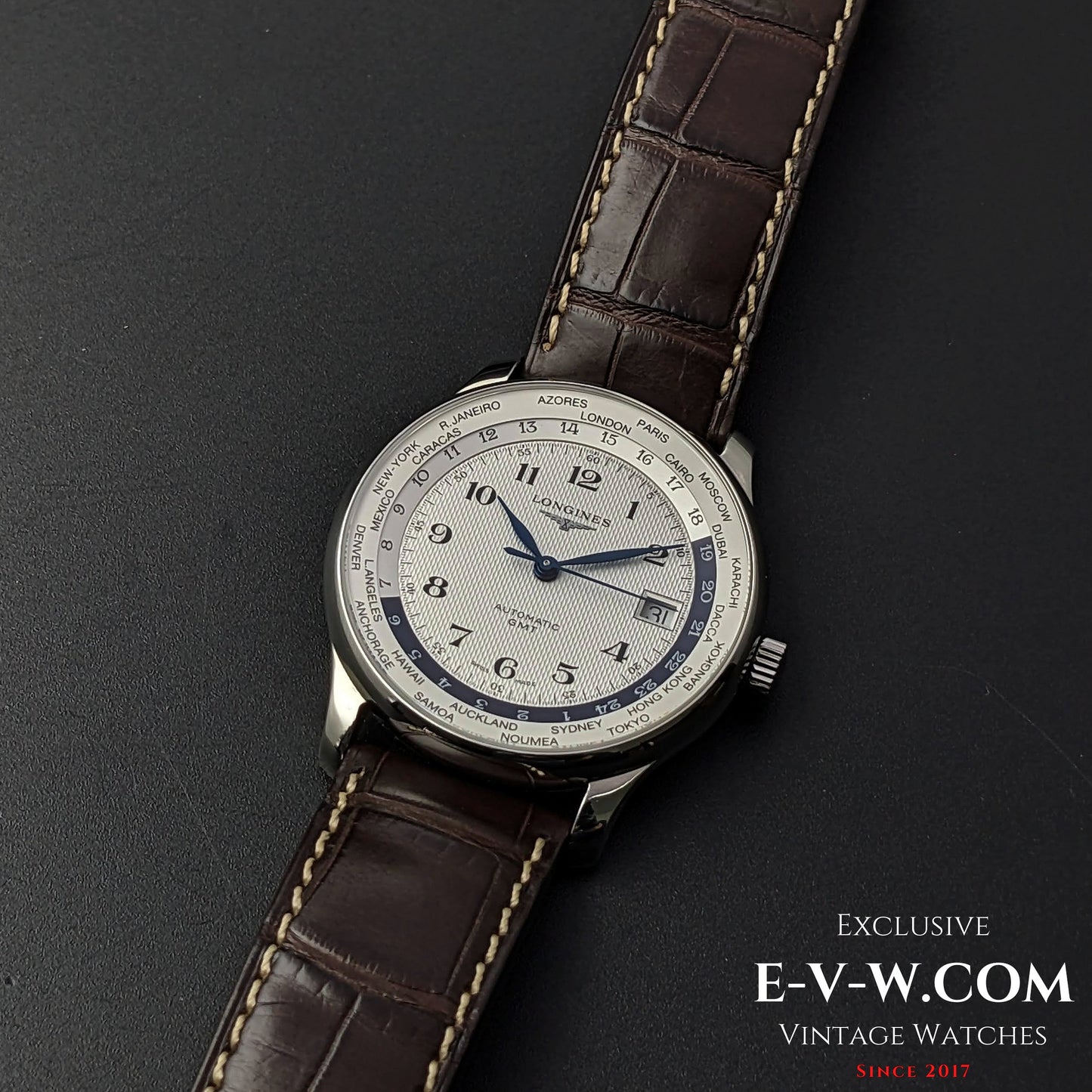Édition limitée à 77 exemplaires Longines Master Collection Worldtime « AS 7 Maravilhas Do Mundo Antigo (Les 7 Merveilles du Monde Antique) » / Réf. L2.631.4
