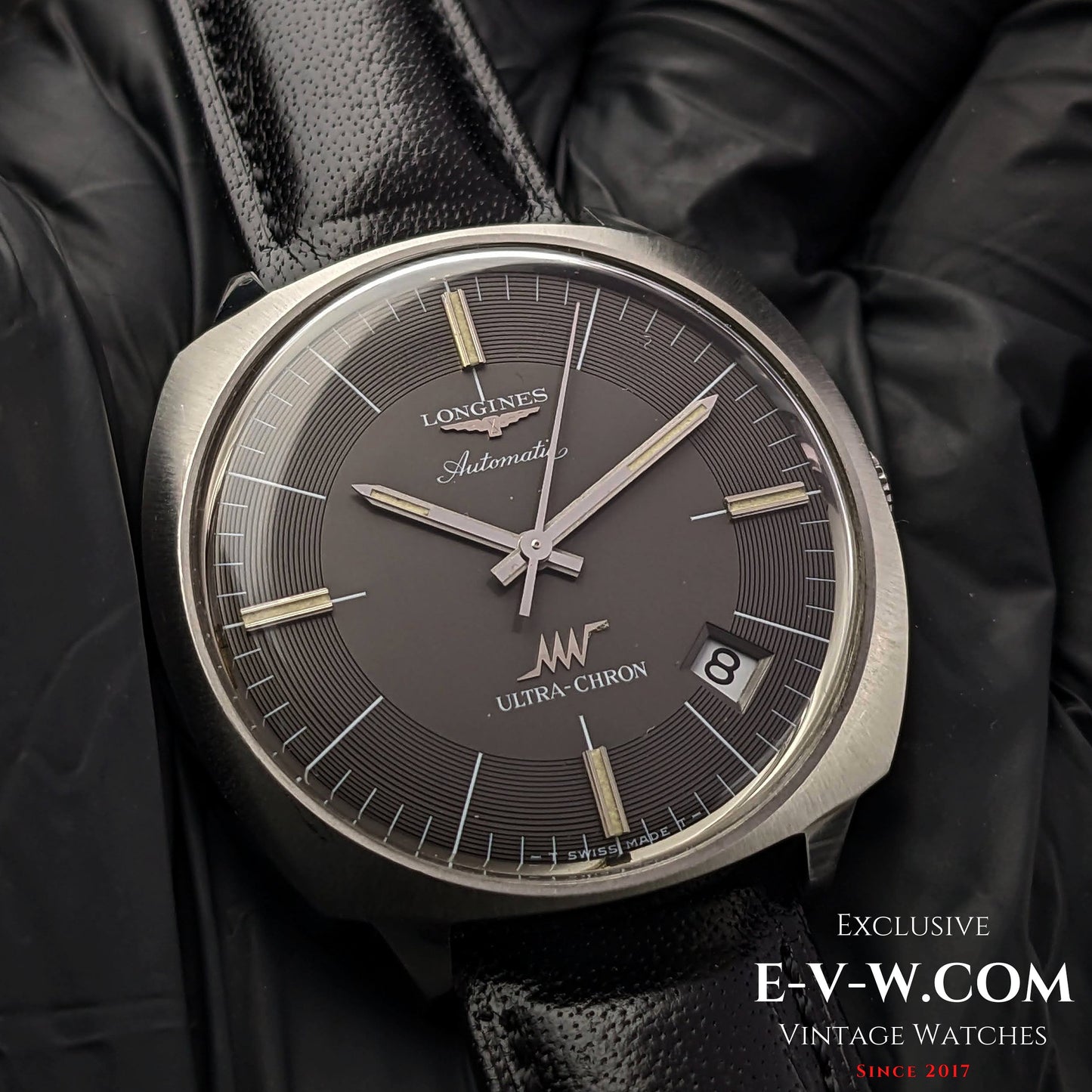 Longines ULTRA-CHRONE Automatique Très Rare avec Antichoc Kif-Ultraflex / 38mm Jumbo Vintage 1970