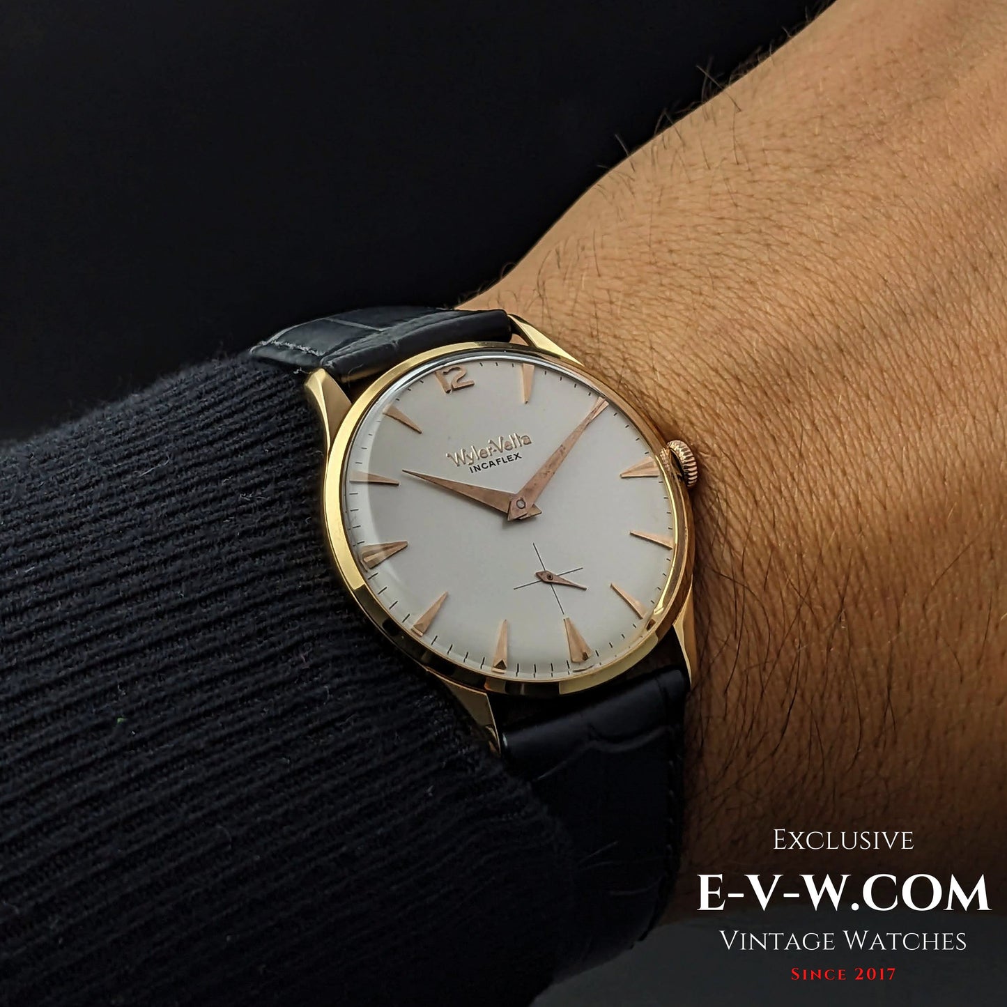 Montre Wyler Vetta Rare Incaflex en or massif 18 carats / Cal. 32 / Vintage années 1960