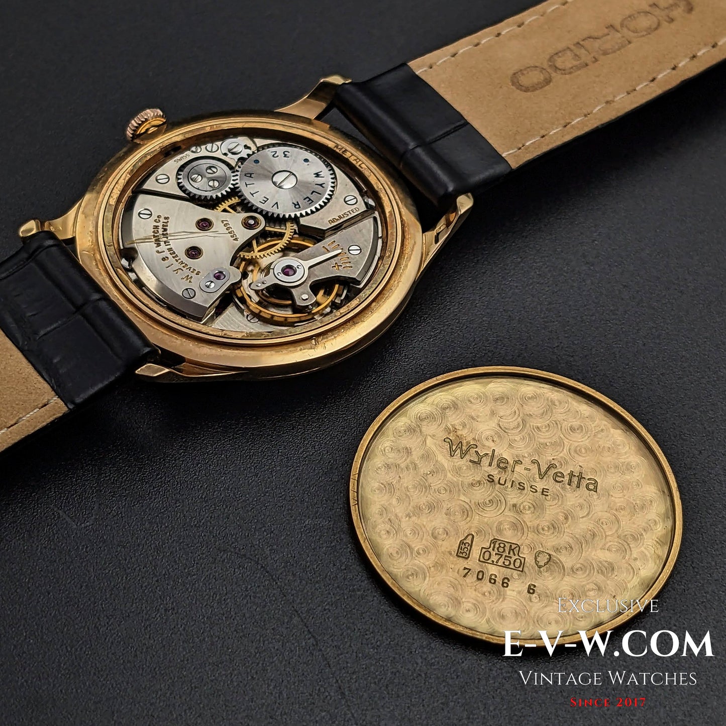 Montre Wyler Vetta Rare Incaflex en or massif 18 carats / Cal. 32 / Vintage années 1960