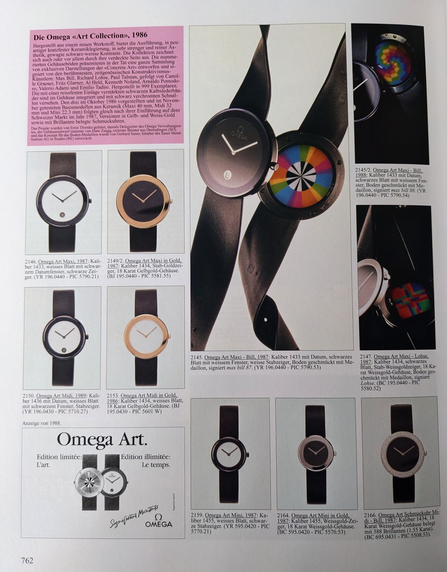 Omega « ART COLLECTION 1987 » très rare / Design : Camille Graeser / Céramique / Pièce unique 