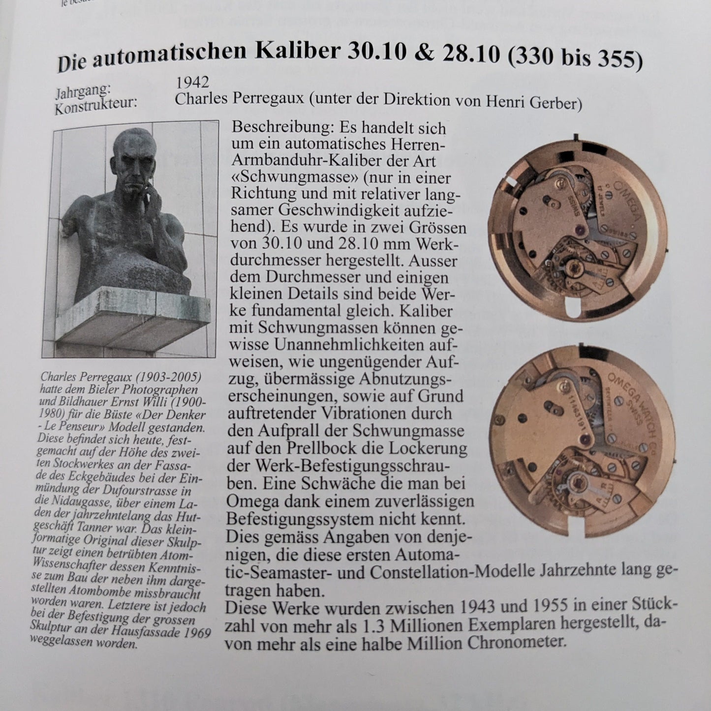 Montre Omega automatique vintage de 77 ans, à remontage automatique, boîtier bicolore acier et or, référence rare 2438-4, calibre 28.10RAPC conçu par Cherles Perregaux, millésime 1947.