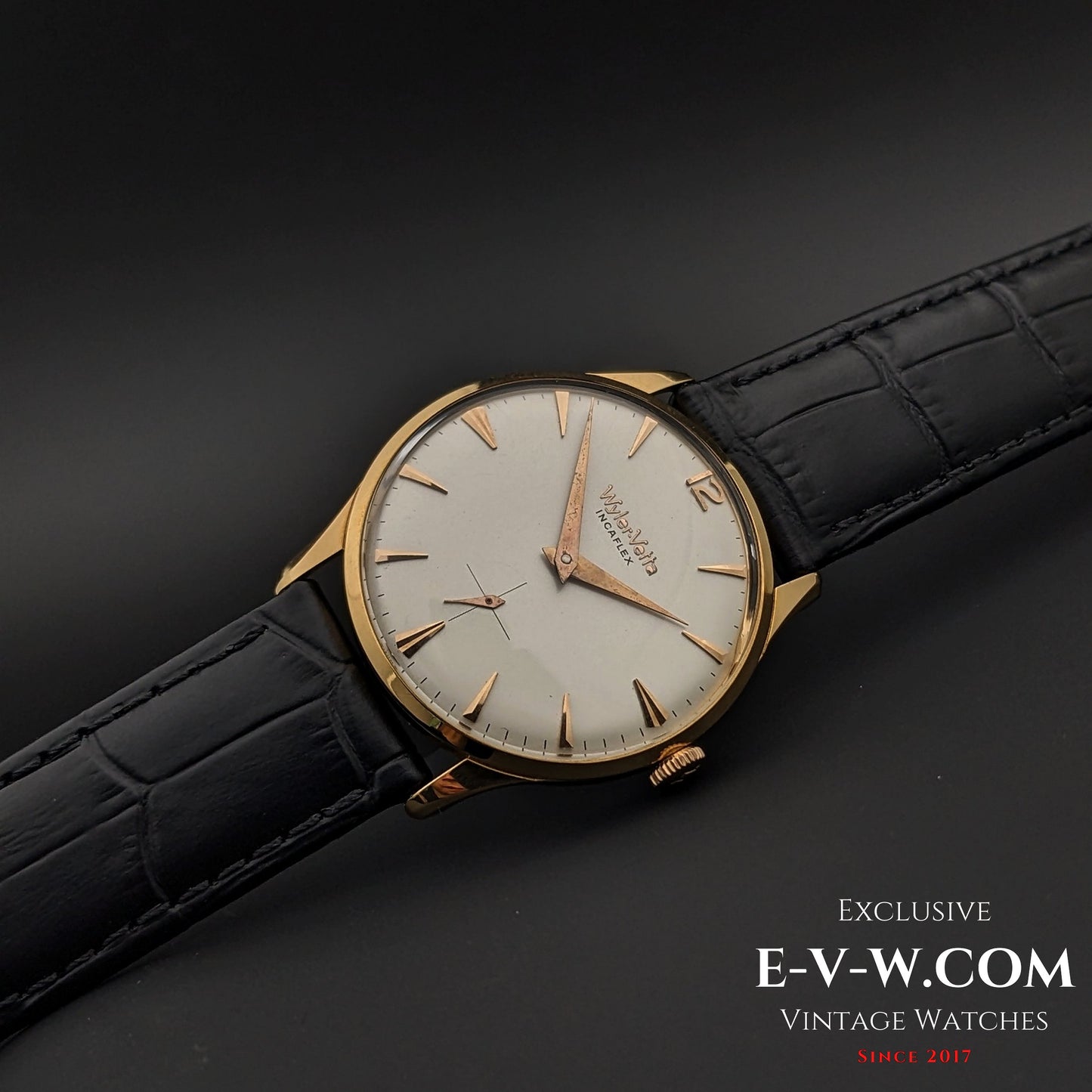 Montre Wyler Vetta Rare Incaflex en or massif 18 carats / Cal. 32 / Vintage années 1960