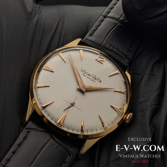 Montre Wyler Vetta Rare Incaflex en or massif 18 carats / Cal. 32 / Vintage années 1960