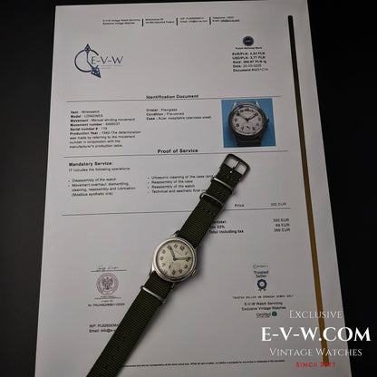 Longines vintage de 83 ans, Seconde Guerre mondiale / Militaire / Réf. 6172 / Cal. 1068Z / Année de fabrication : 1942 / Entièrement révisée