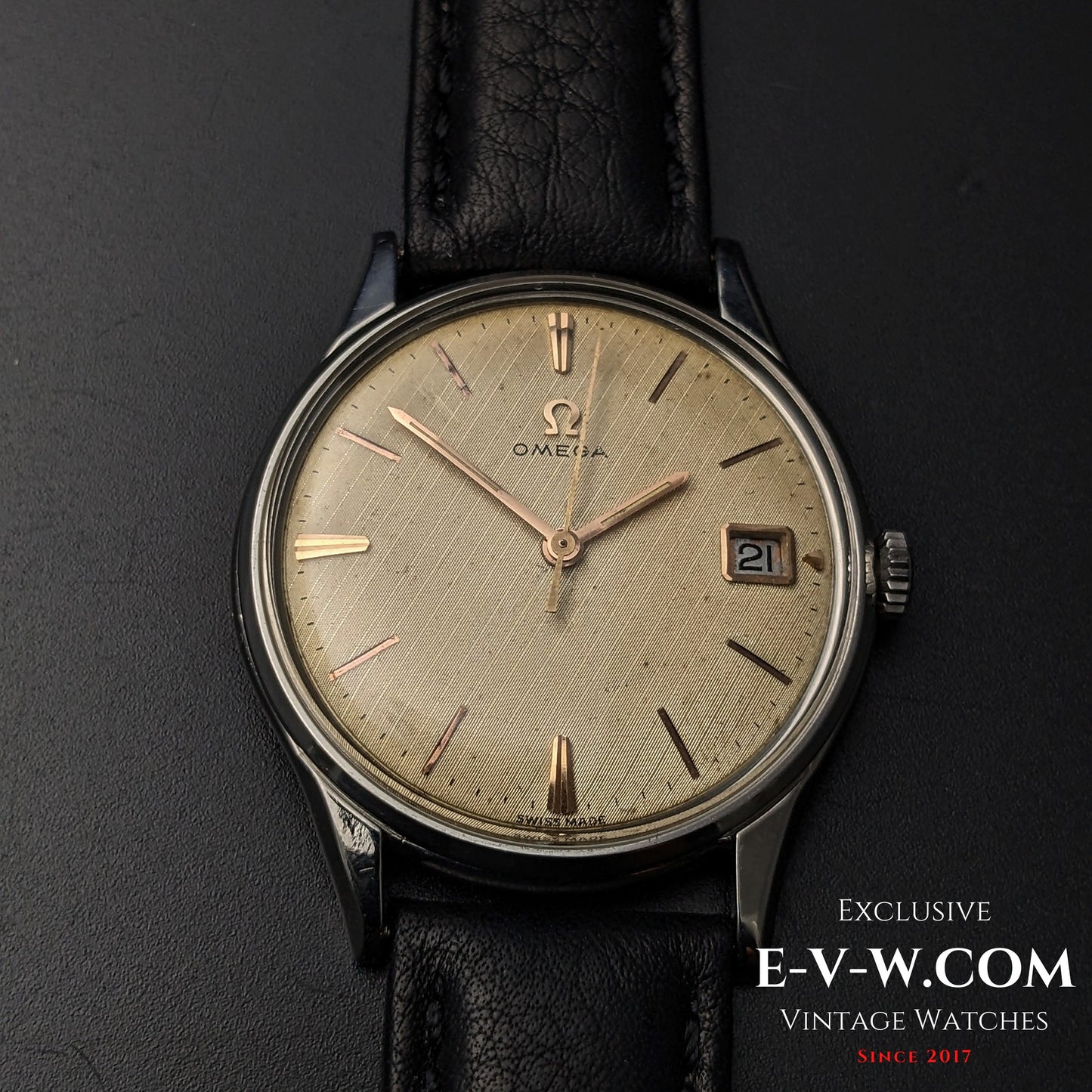 Montre Omega vintage de 62 ans, cadran guilloché / Réf. 14794 62 SC / Cal. 610 / Année 1963