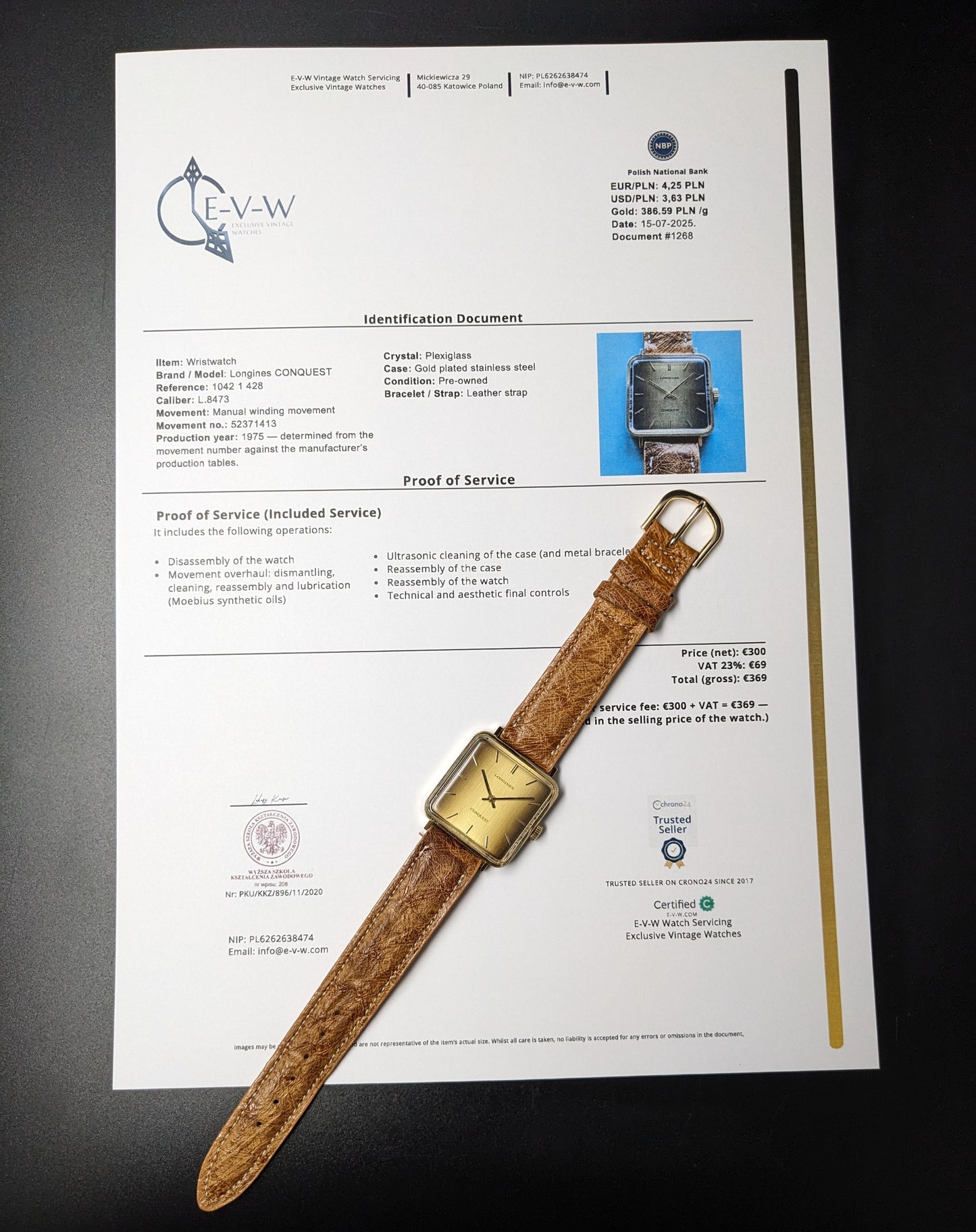 Longines CONQUEST | Réf. 1042 1 428 | Cal. L8473 | Année 1975 | Révisée 