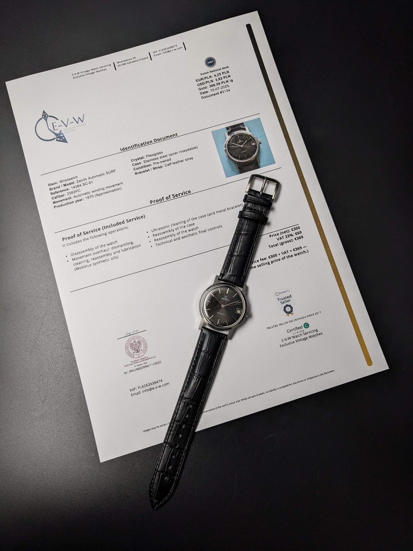 Zenith SURF AUTOMATIC | Réf. 11620380 | Cal. 2562PC | Années 1970 | Révisée