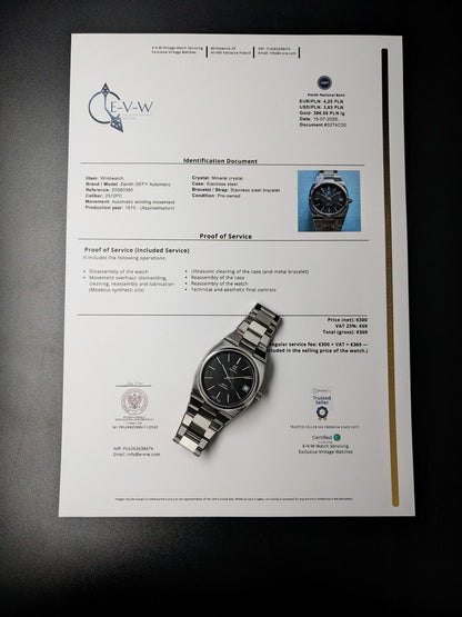 Zenith DEFY Automatic SURF | Réf. 02.0360.380 | Cal. 2572PC | Années 1970 | Révisée
