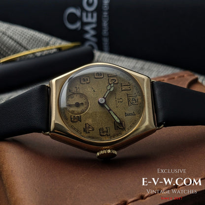 Montre Omega Art Déco à plaque dorée, 96 ans | Calibre 26,5 SOB | Modèle 1929 | Révisée