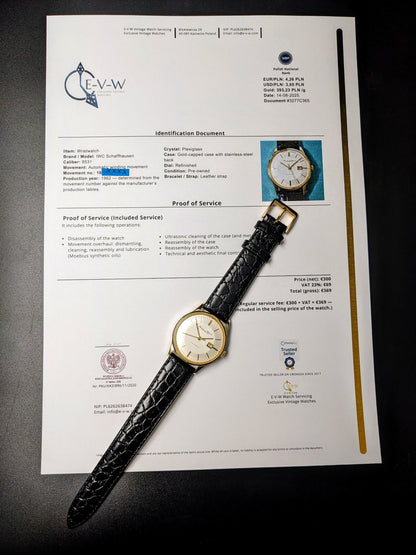 IWC Schaffhausen AUTOMATIC Date | Cadran « Pie-Pan » | Plaqué or | Cal. 8531 | Millésime 1962 | Révision 08/2025