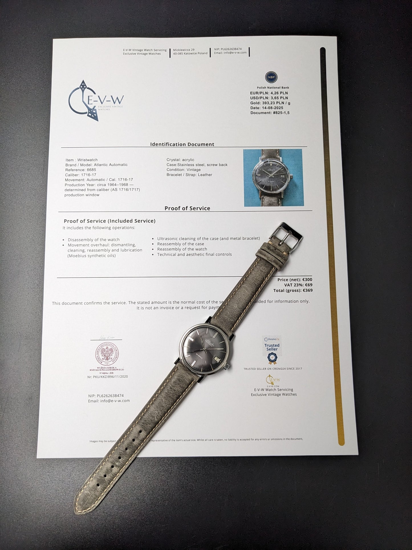 Environ 60 ans — Atlantic Automatic | Réf. 6685 | Cal. 1716-17 | c. 1964–1968 | Révisée