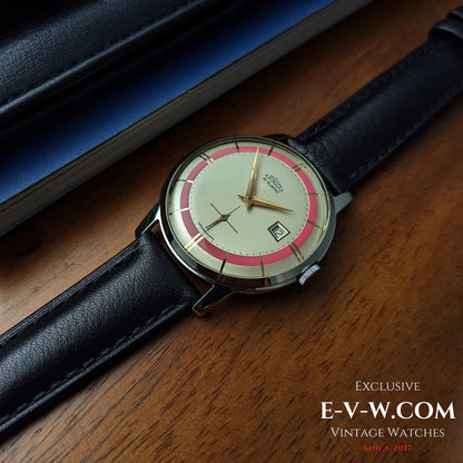 Années 1960 — PRIM — Cadran rose bicolore « œil de bœuf » — Cal. 521 — Vintage 1960 — Révisée