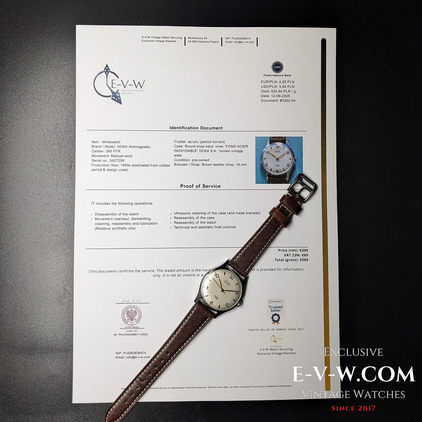 Années 1950 — DOXA — Antimagnétique — Cal. 380 FFR — Modèle des années 1950 — Révisé