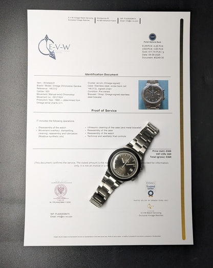 Omega Chronostop UFO vintage de 56 ans / Réf. 146012 / Cal. 920 / Année 1969 / Révisée 