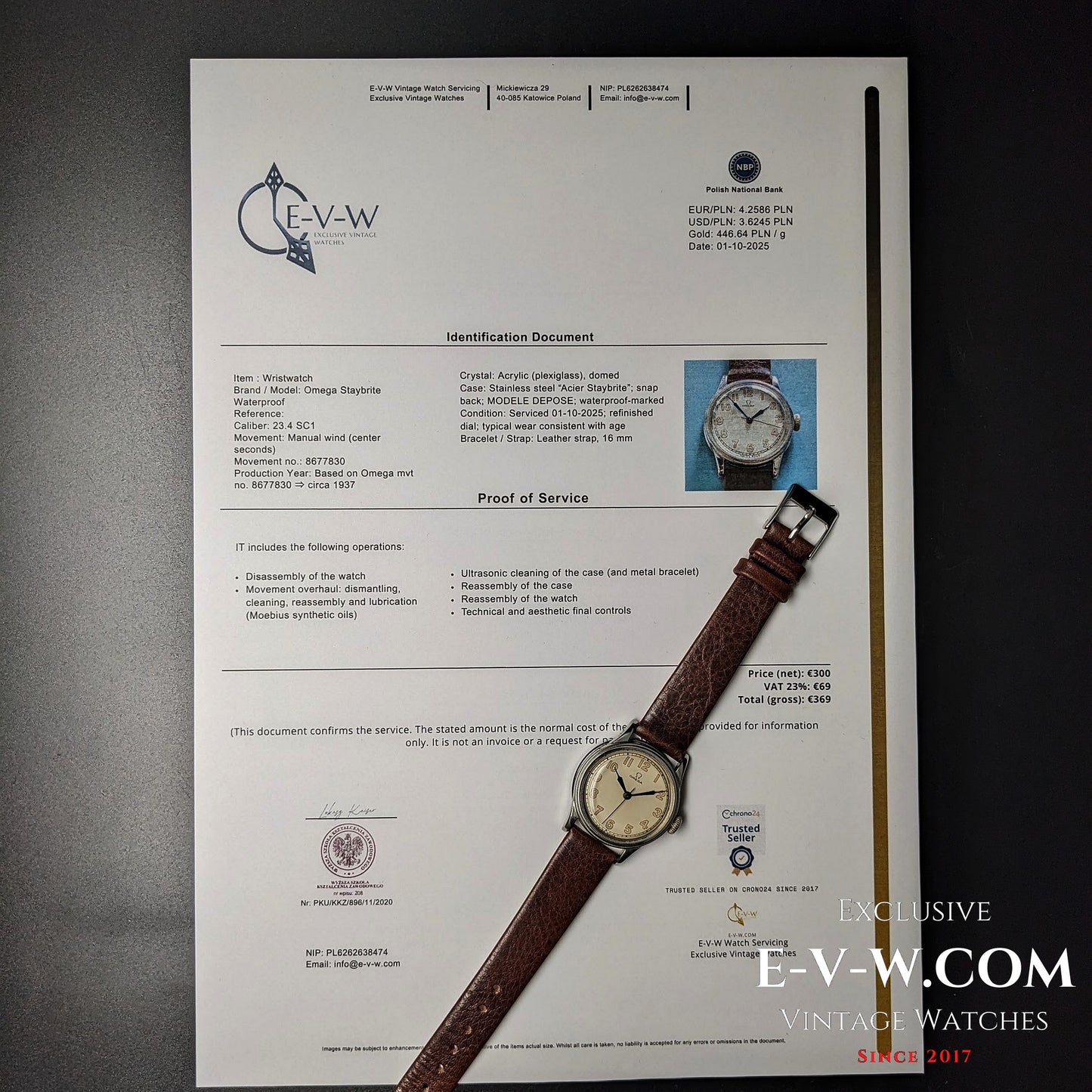 88 ans— Omega Medicus - Cal. 23.4 SC1 — Antique 1937 — Révisé