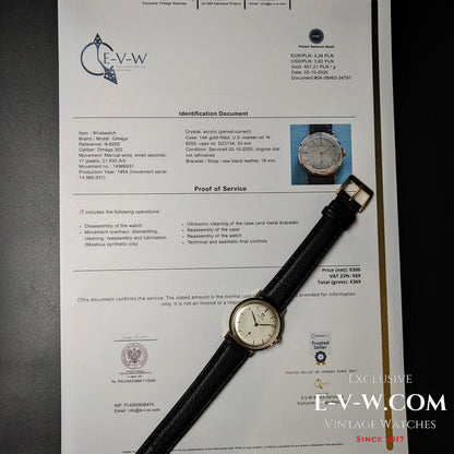 71 ans - Omega plaqué or 14 carats - Réf. N-6255 - Calibre 302 - Année 1954 - Révisée