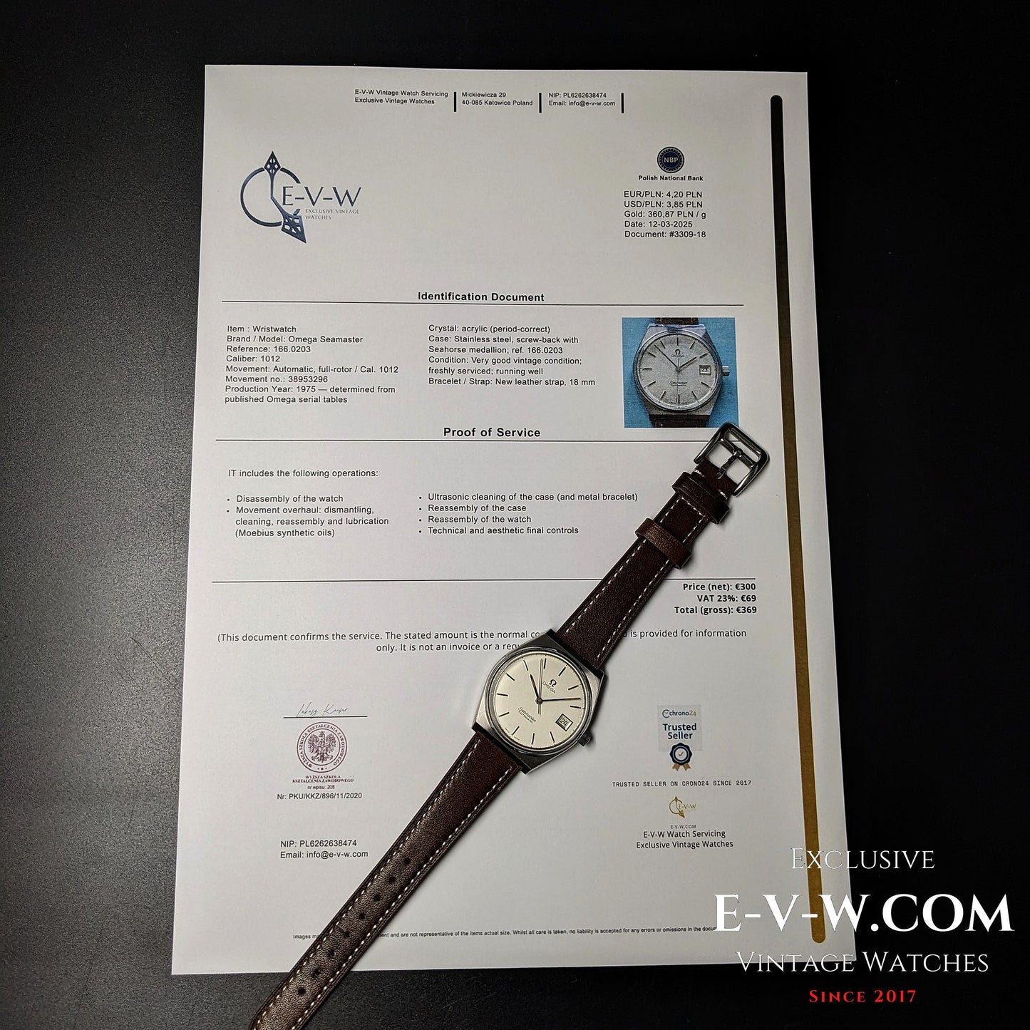 Omega Seamaster AUTOMATIQUE milieu des années 1970 | Réf. 166.0203 | Cal. 1012 | Année 1975 | Révisée