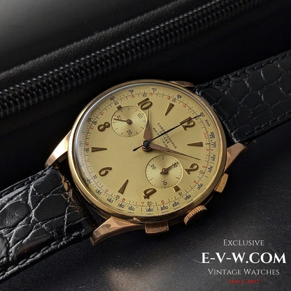 Chronographe Suisse en Or 18 Carats | Géant 38mm | Cal. Landéron 51 | millésime 1950 | Entretenu