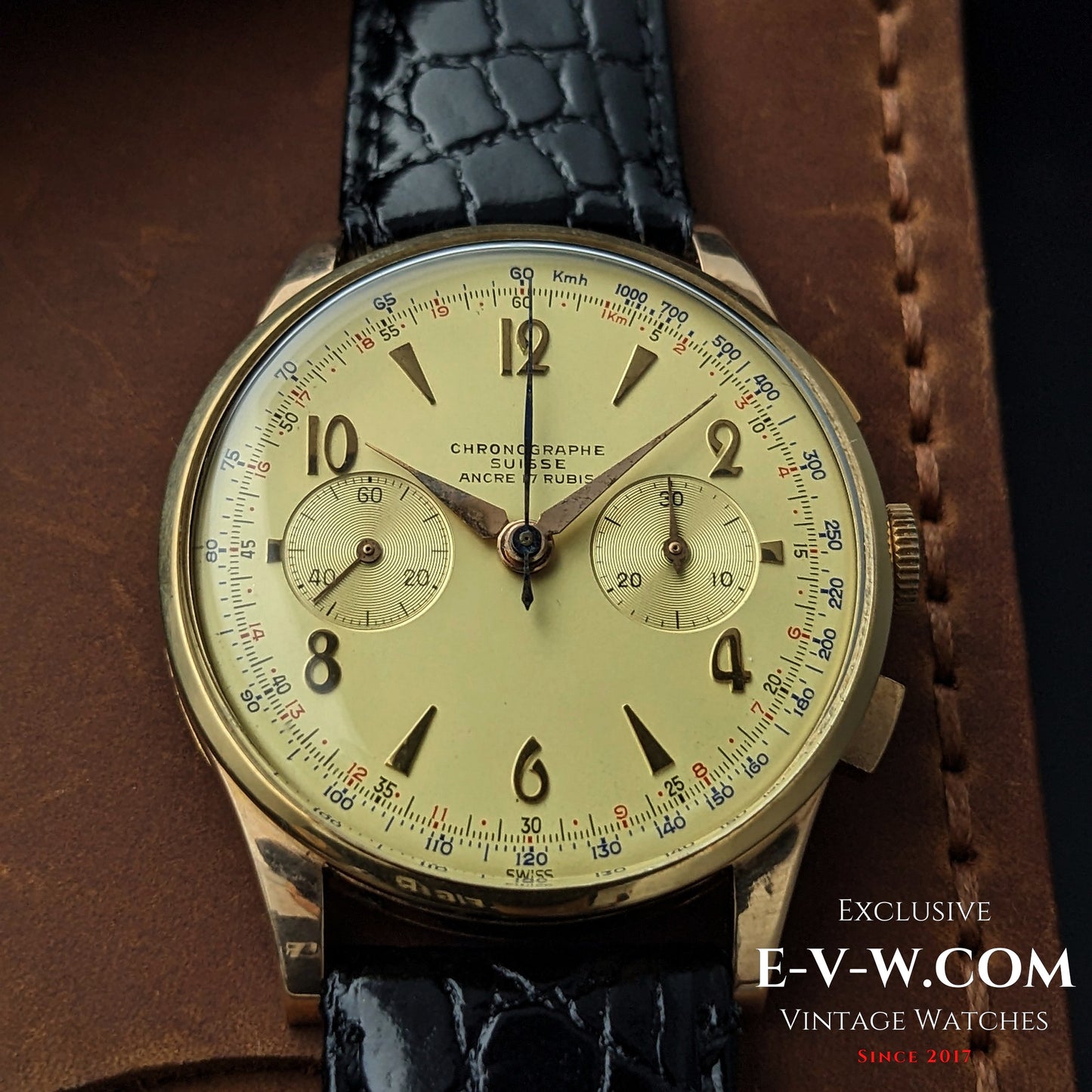 Chronographe Suisse en Or 18 Carats | Géant 38mm | Cal. Landéron 51 | millésime 1950 | Entretenu