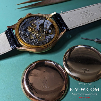 Chronographe Suisse en Or 18 Carats | Géant 38mm | Cal. Landéron 51 | millésime 1950 | Entretenu