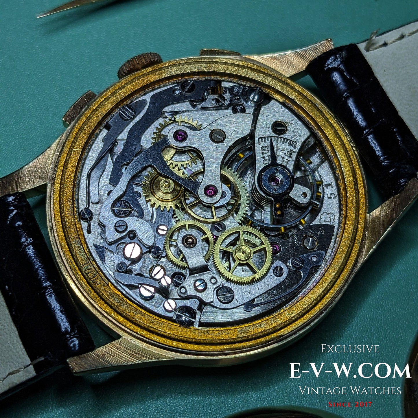 Chronographe Suisse en Or 18 Carats | Géant 38mm | Cal. Landéron 51 | millésime 1950 | Entretenu