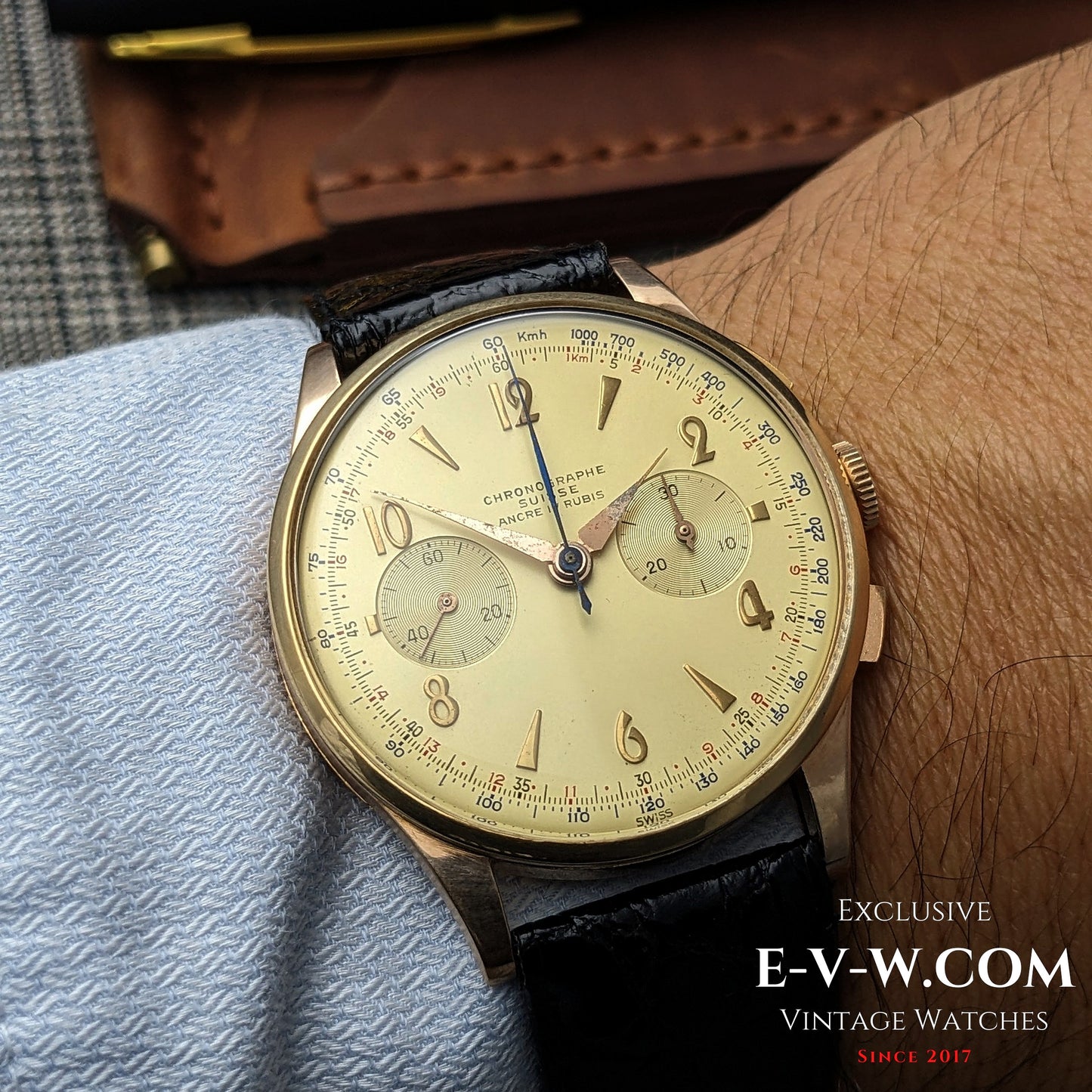 Chronographe Suisse en Or 18 Carats | Géant 38mm | Cal. Landéron 51 | millésime 1950 | Entretenu