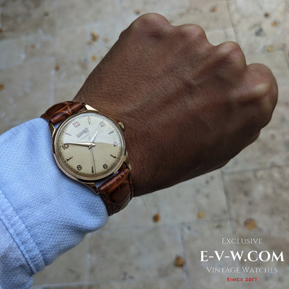 Montre automatique Eberhard &amp; Co en or 18 carats, années 1950 | Réf. 11601 | Cal. 11500 | Modèle vintage des années 1950 | Révisée