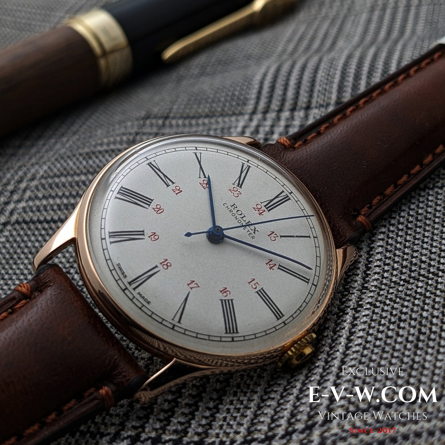 Un chronomètre Rolex ancien exceptionnellement rare, datant d'avant l'ère Oyster / Cal. 530 / Réf. 4139 – Or 14 carats (vers 1943-1946) 